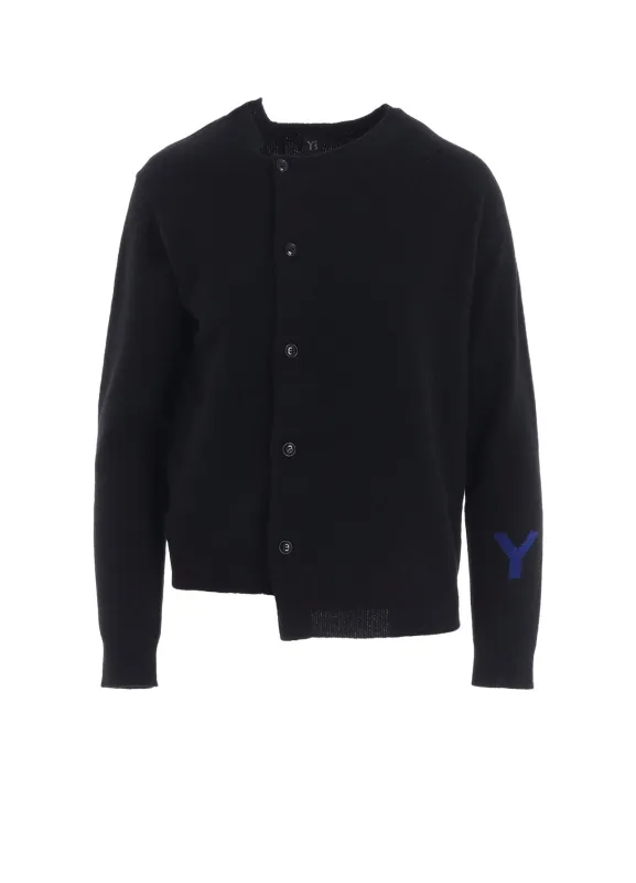 INTARSIA ASYMMETERIC CARDIGAN sold by Yohji Yamamoto