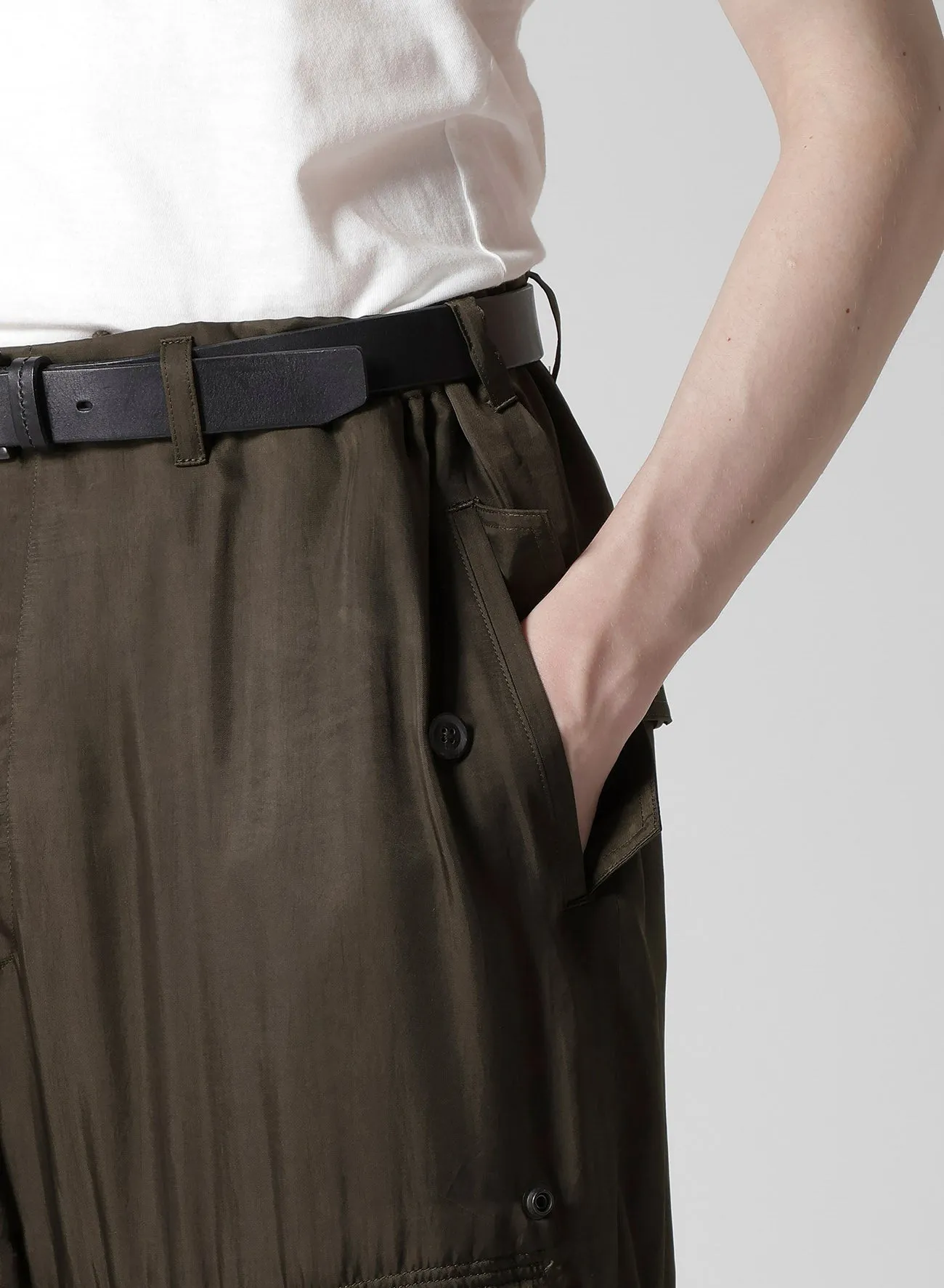 KHAKI CU TWILL PADDED PANTS sold by Yohji Yamamoto product image thumbnail 4