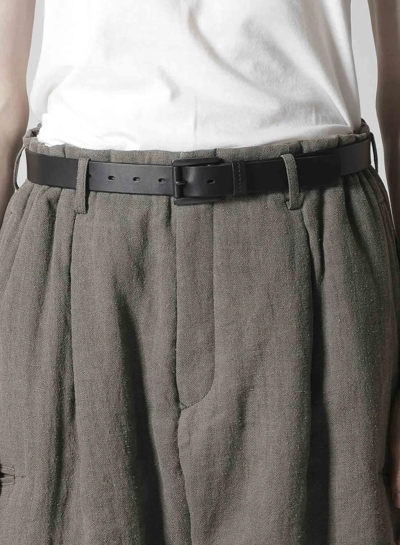 SILK LINEN INKED KNEE TAB PADDED PANTS sold by Yohji Yamamoto product image thumbnail 3