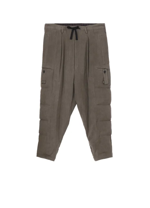 SILK LINEN INKED KNEE TAB PADDED PANTS made by Yohji Yamamoto