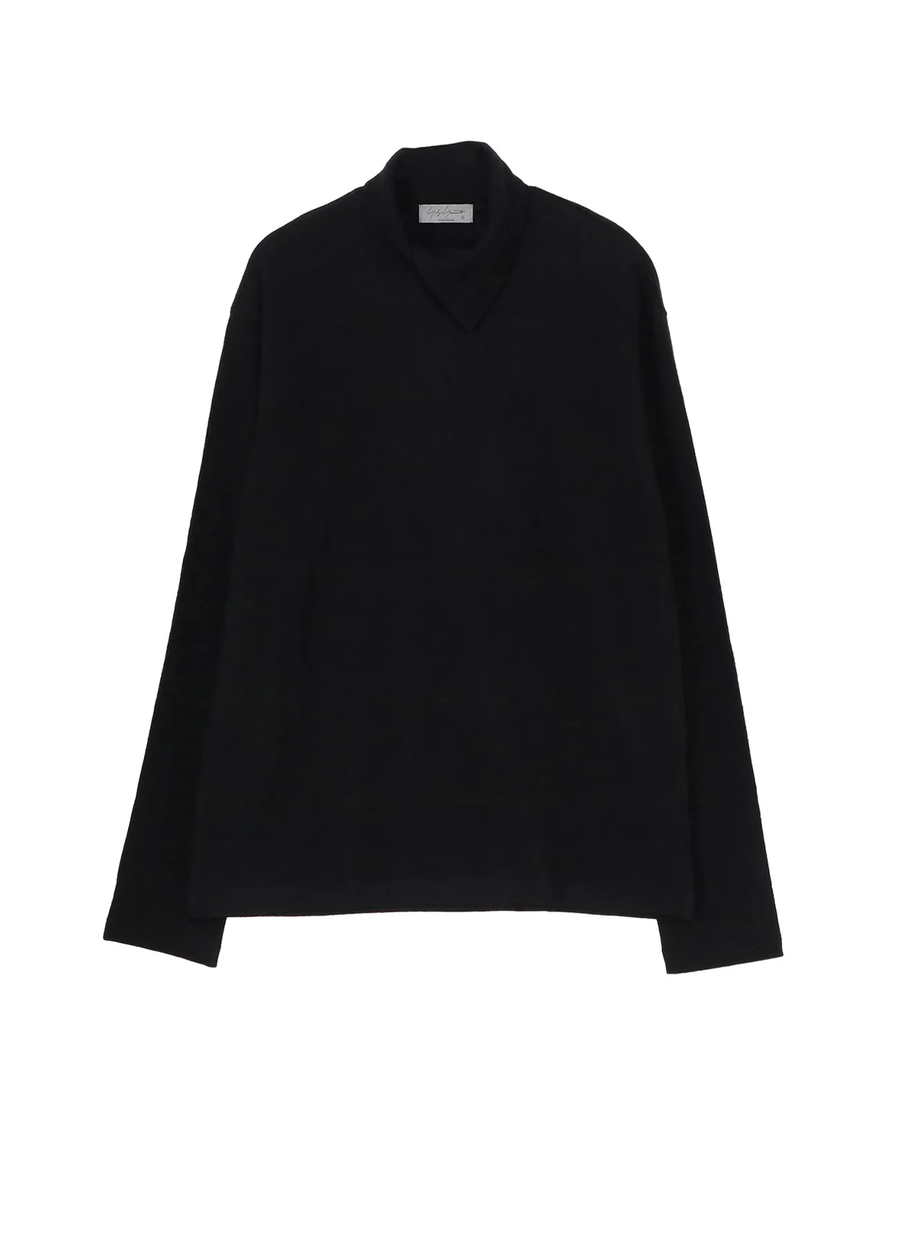 SUPER 120 WOOL SINGLE JERSEY LAYERED HIGK NECK TEE sold by Yohji Yamamoto