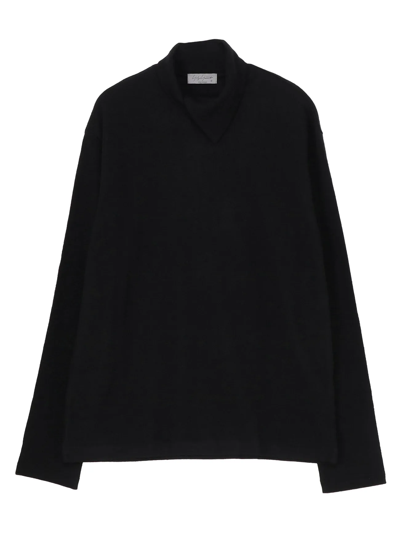 SUPER 120 WOOL SINGLE JERSEY LAYERED HIGK NECK TEE sold by Yohji Yamamoto product image thumbnail 2