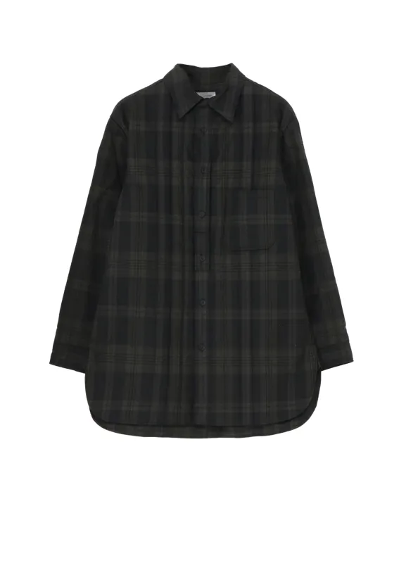 INK MADRAS PLAID PADDED BLOUSE made by Yohji Yamamoto