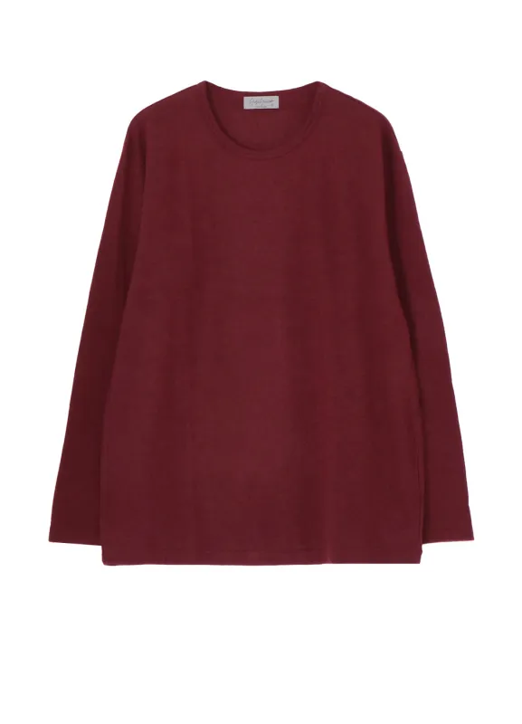 SUPER 120 WOOL SINGLE JERSEY ROUND NECK LS TEE sold by Yohji Yamamoto