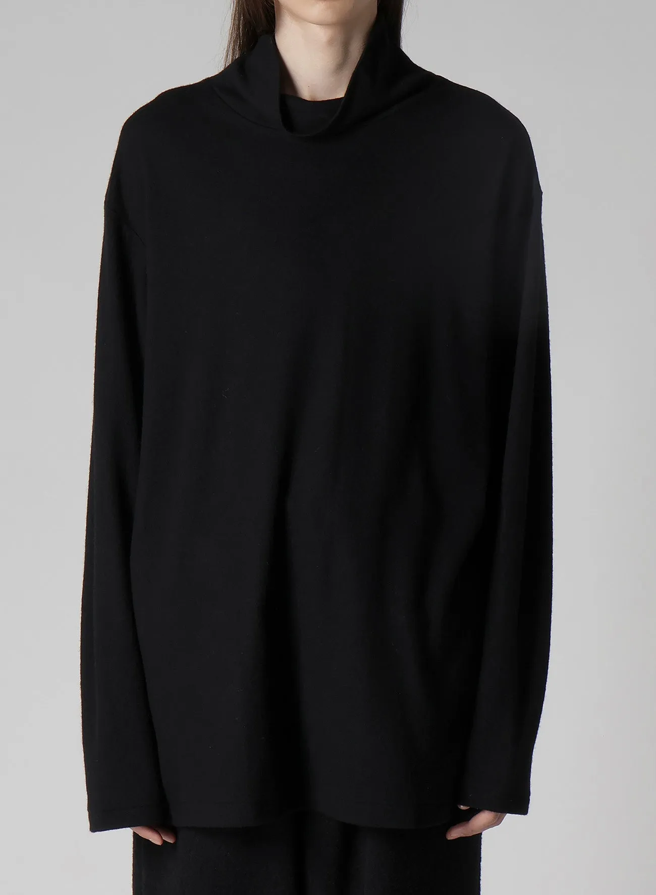 SUPER 120 WOOL SINGLE JERSEY TURTLE NECK LS TEE sold by Yohji Yamamoto product image thumbnail 2