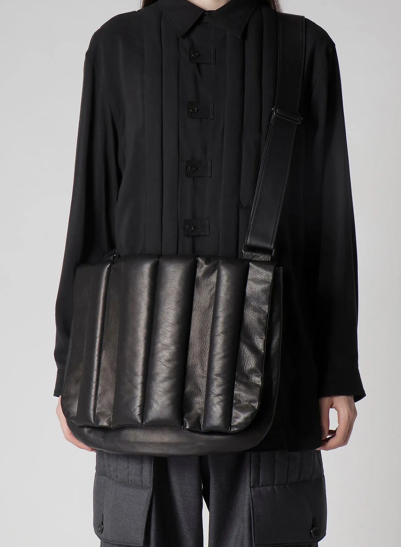 GARMENT LEATHER PADDED SHOULDER BAG sold by Yohji Yamamoto product image thumbnail 5