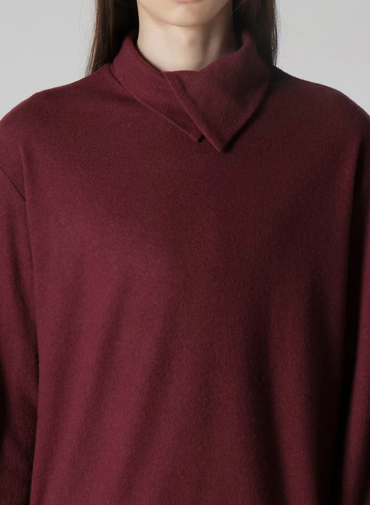 SUPER 120 WOOL SINGLE JERSEY LAYERED HIGK NECK TEE sold by Yohji Yamamoto product image thumbnail 3