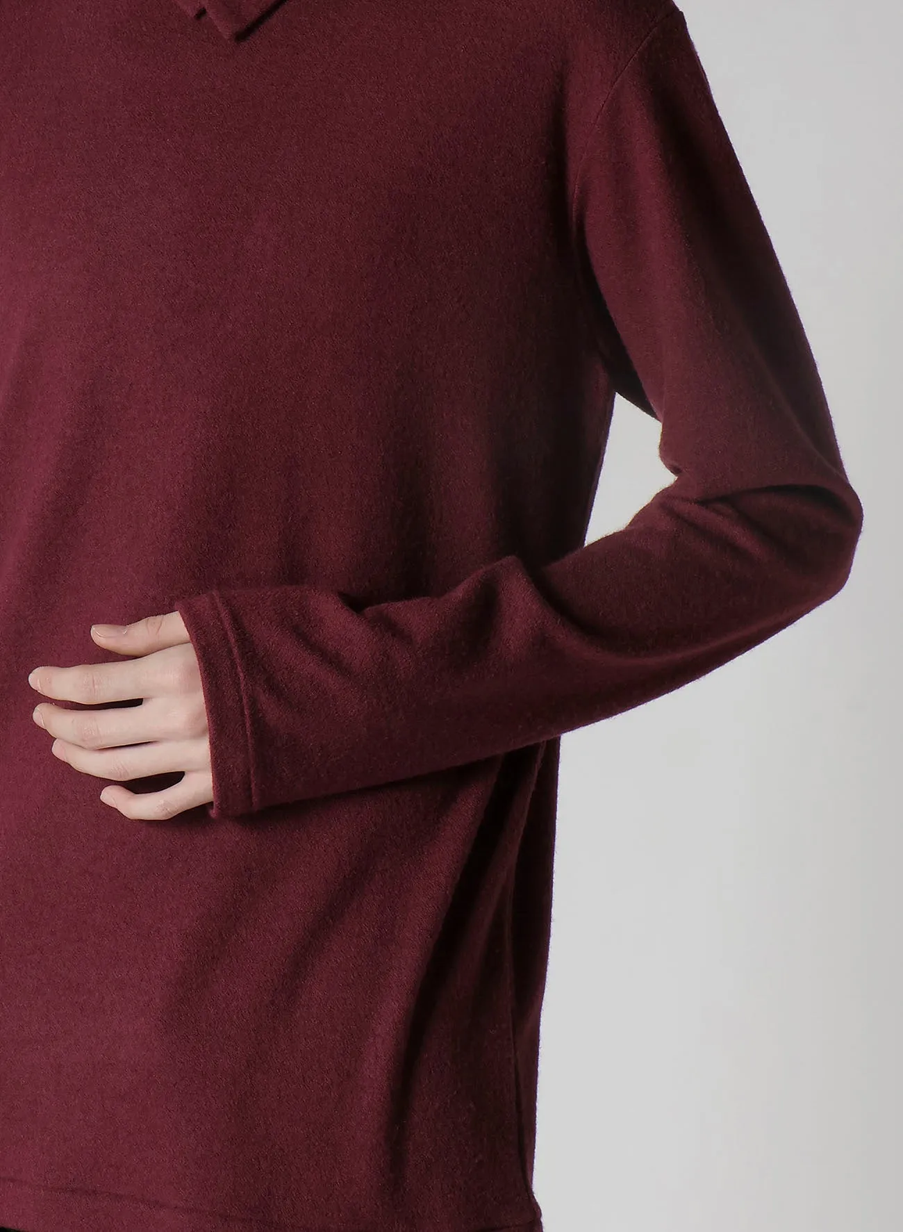 SUPER 120 WOOL SINGLE JERSEY LAYERED HIGK NECK TEE sold by Yohji Yamamoto product image thumbnail 4