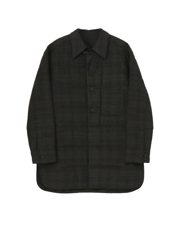 MADRAS INK PLAID DOUBLE COLLAR PADDED BLOUSE made by Yohji Yamamoto