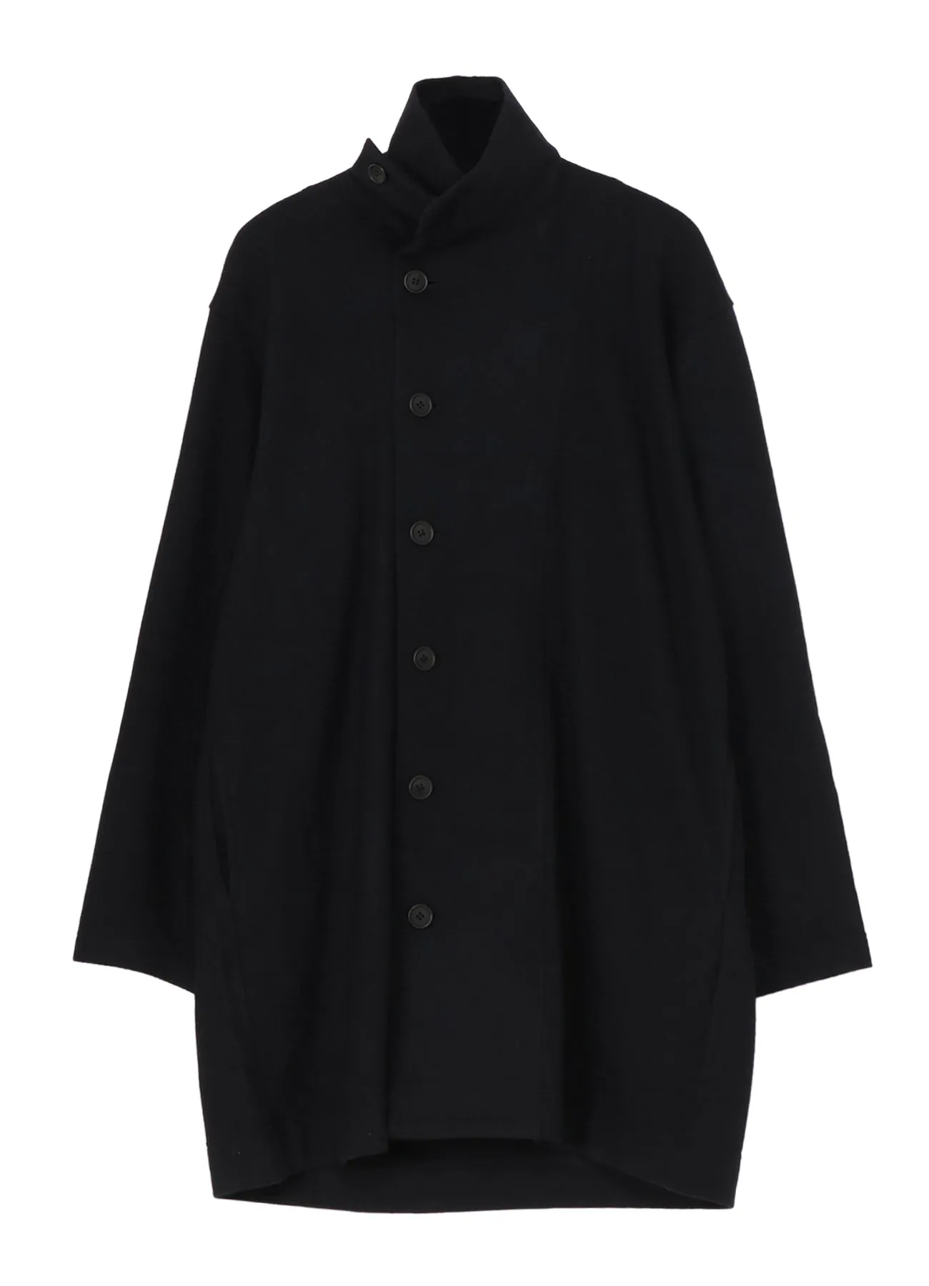 WOOLLEN JERSEY HIGH NECK LONG COAT sold by Yohji Yamamoto product image thumbnail 2