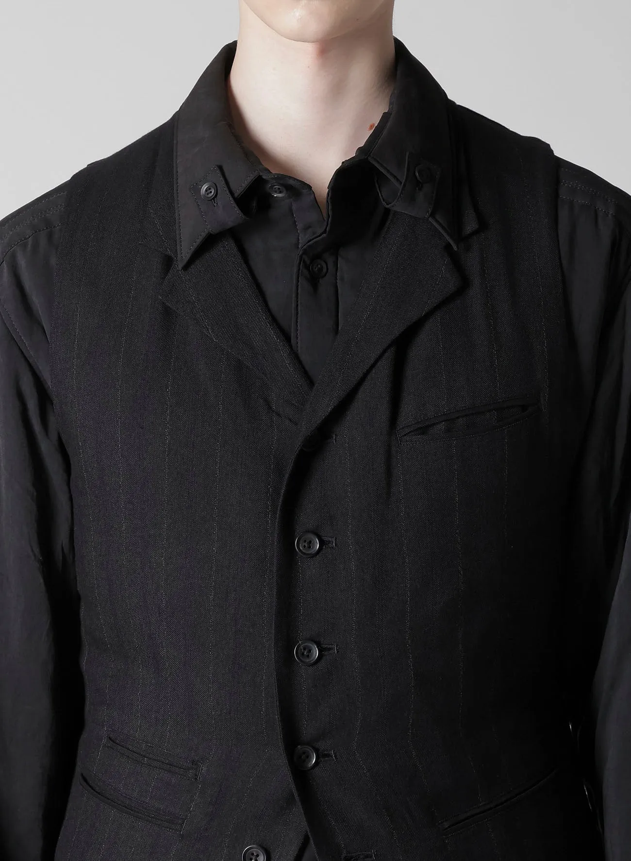 RAYON ST BACKSIDE PADDED VEST sold by Yohji Yamamoto product image thumbnail 3