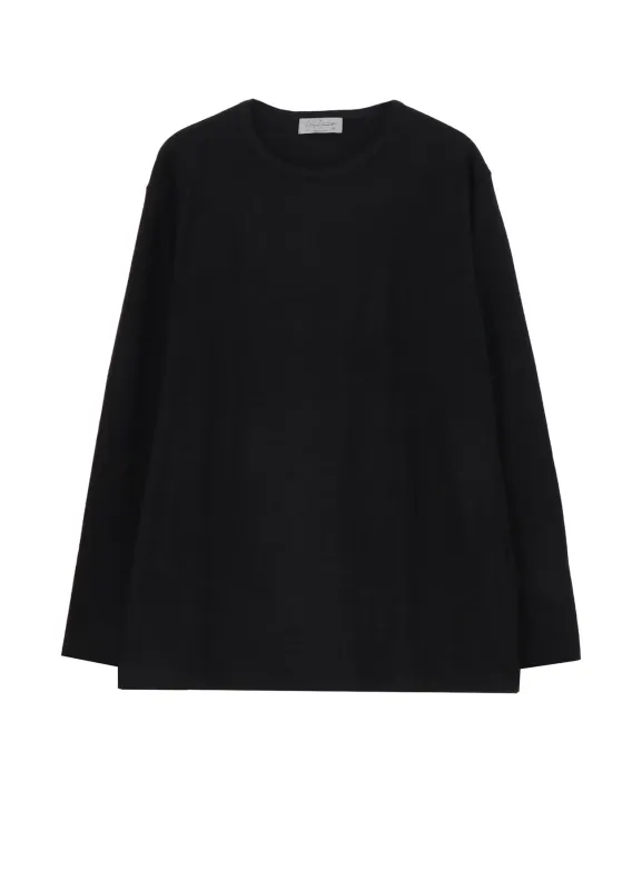 SUPER 120 WOOL SINGLE JERSEY ROUND NECK LS TEE sold by Yohji Yamamoto