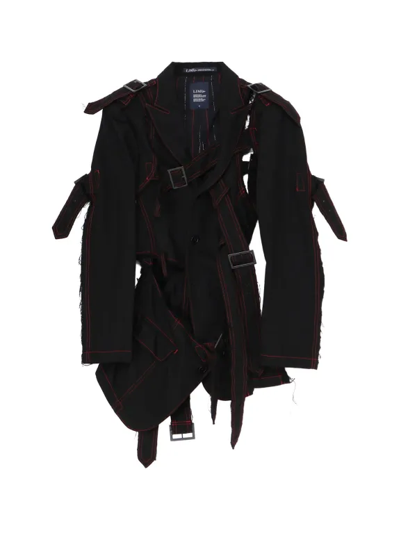 BLACK DENIM BELTED JACKET sold by Yohji Yamamoto