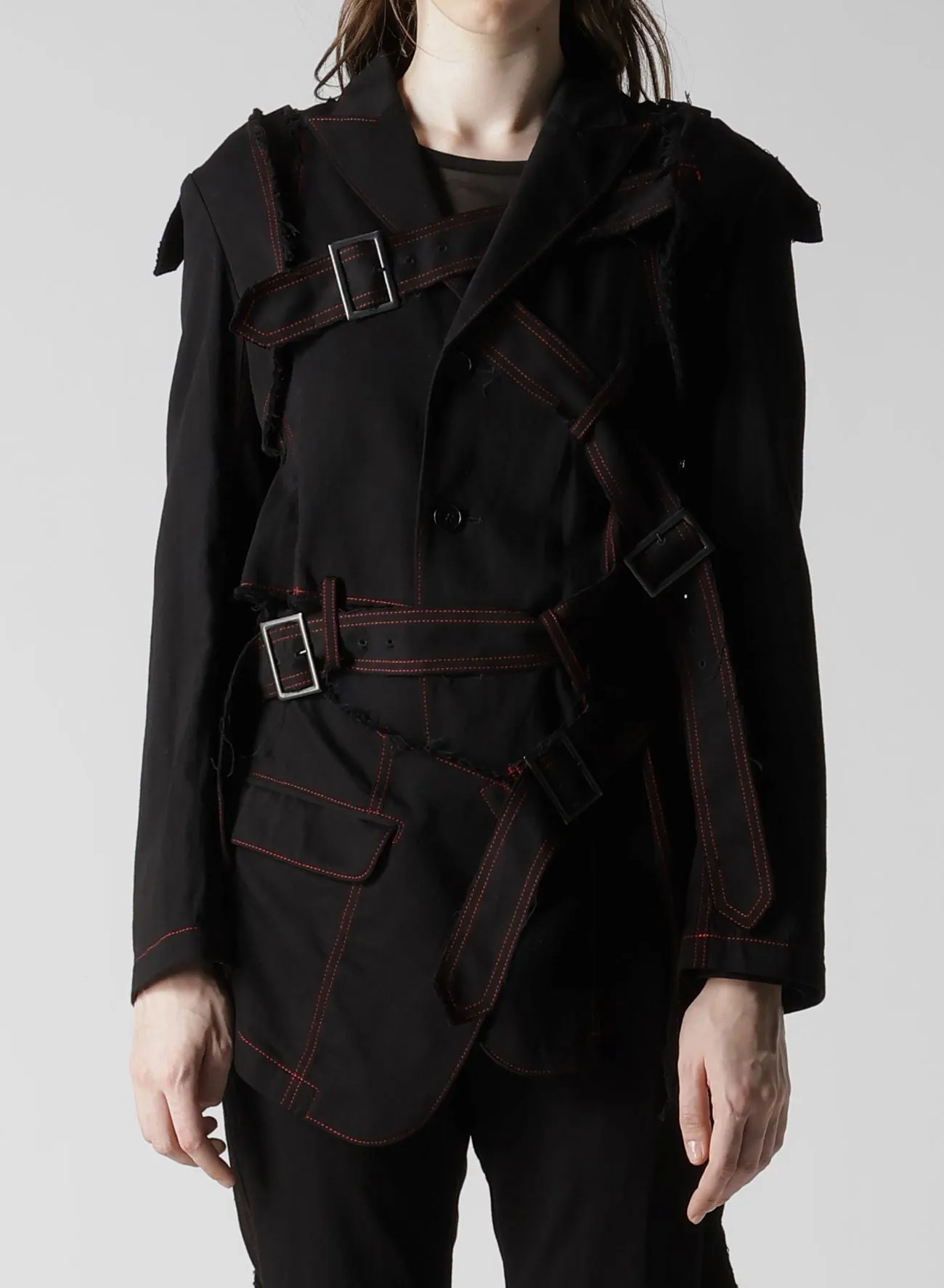 BLACK DENIM BELTED JACKET sold by Yohji Yamamoto product image thumbnail 5