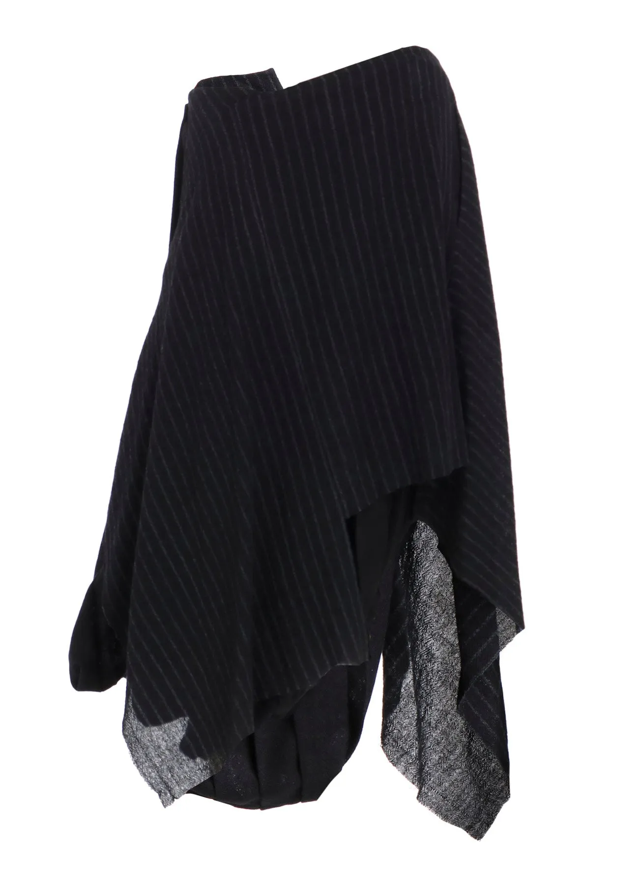 STRIPE GAUZE PLEATS CONBINATION SKIRT sold by Yohji Yamamoto product image thumbnail 3