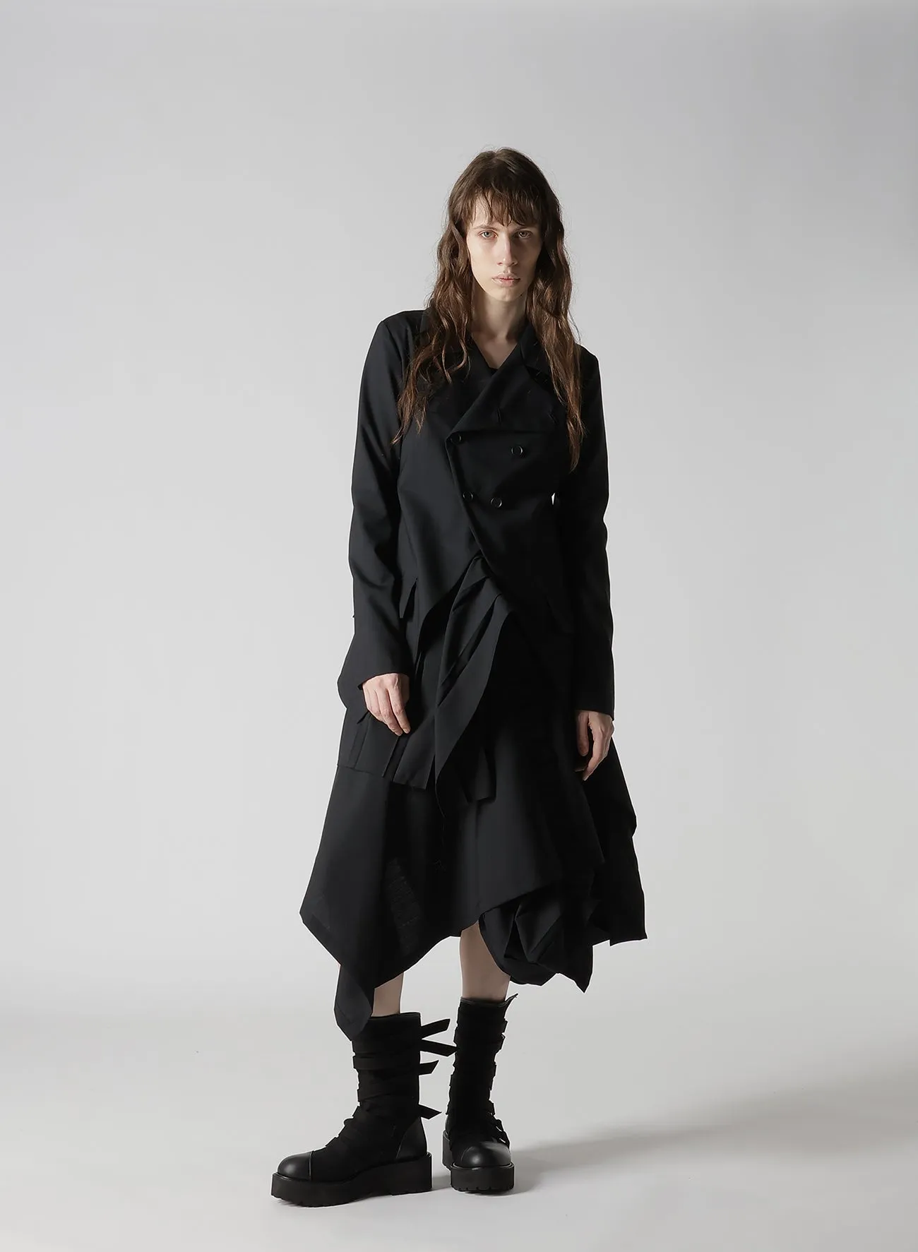 TROPICAL PLEATS CONBINATION SKIRT sold by Yohji Yamamoto product image thumbnail 5