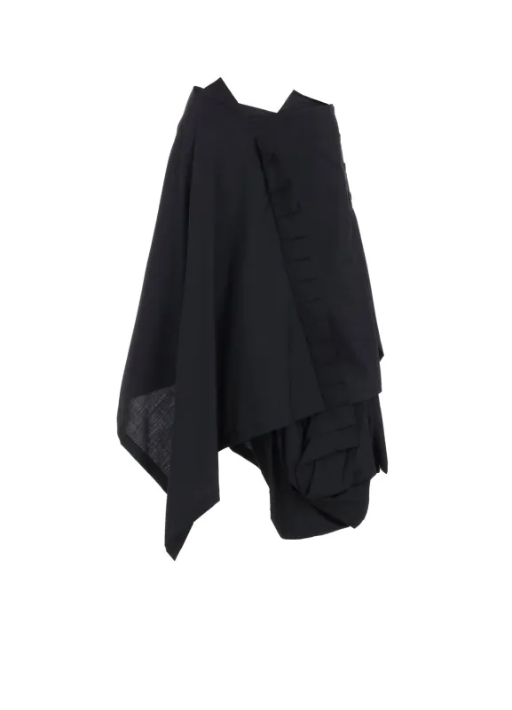 TROPICAL PLEATS CONBINATION SKIRT sold by Yohji Yamamoto