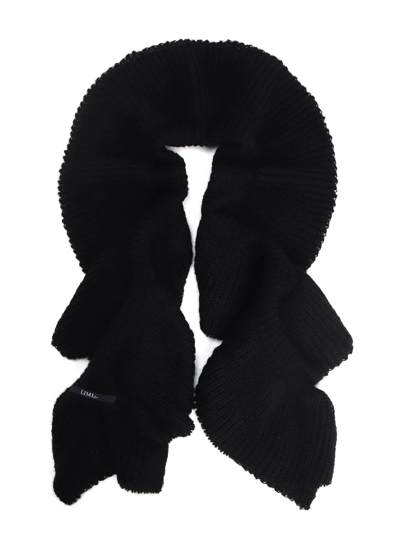 LOOSE TENTION RIB FLUFFY FRILLED SCARF sold by Yohji Yamamoto product image thumbnail 3