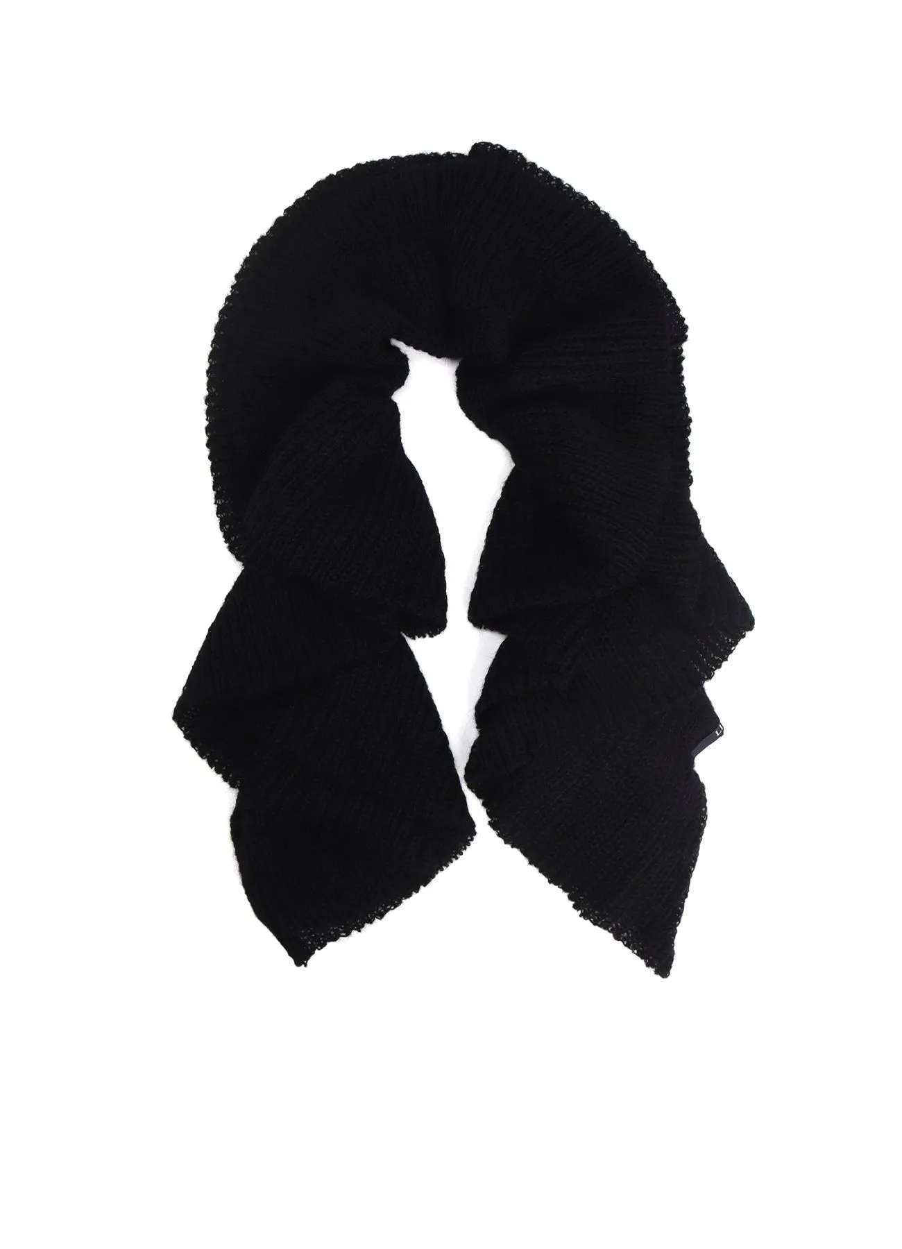 LOOSE TENTION RIB FLUFFY FRILLED SCARF sold by Yohji Yamamoto