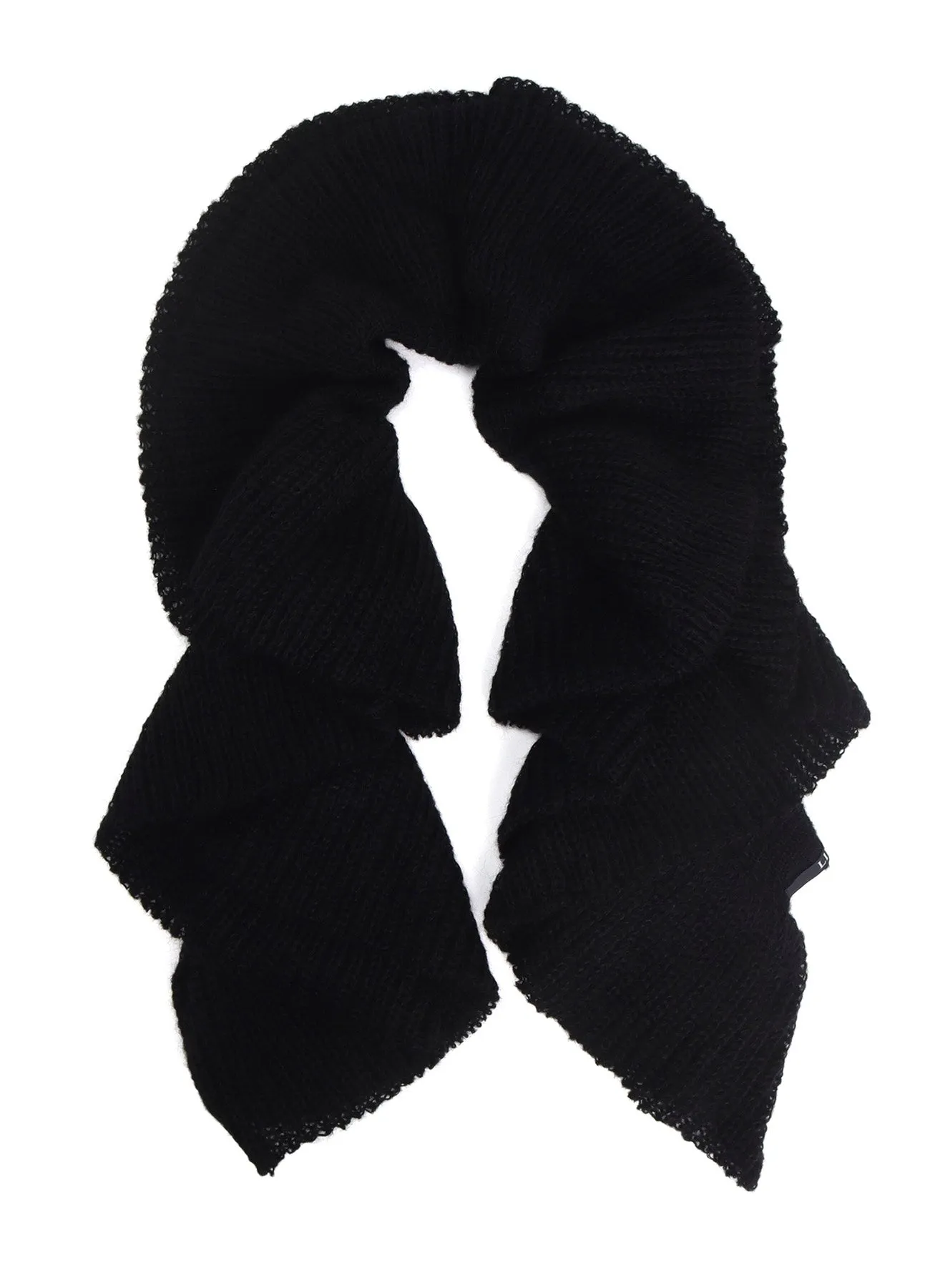 LOOSE TENTION RIB FLUFFY FRILLED SCARF sold by Yohji Yamamoto product image thumbnail 2