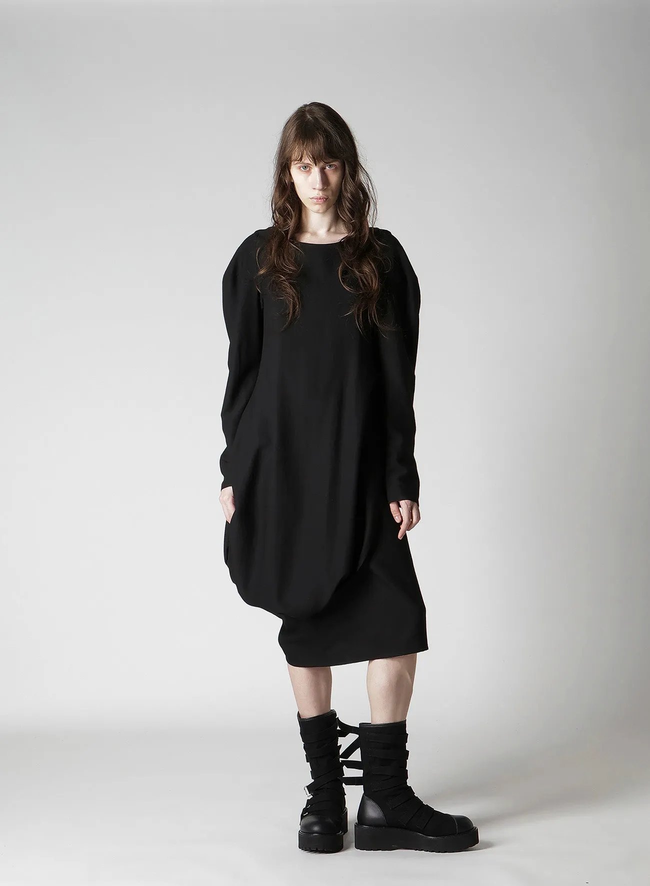 MILLED GABARDINE TWIST DRESS sold by Yohji Yamamoto product image thumbnail 4