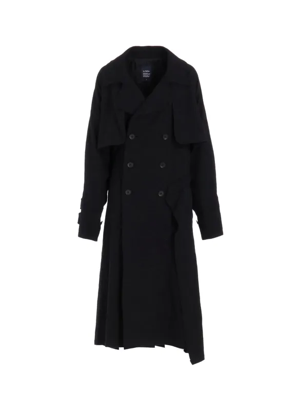 SHRINKED SERGE BACK DRAPE TRENCH COAT sold by Yohji Yamamoto