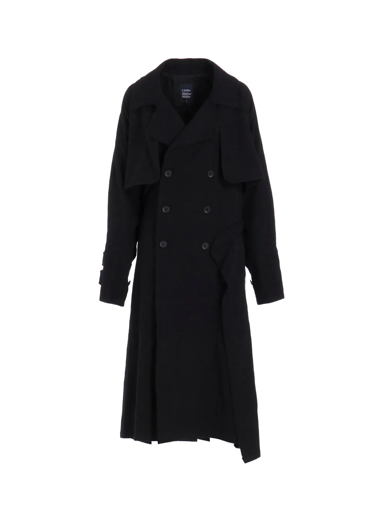SHRINKED SERGE BACK DRAPE TRENCH COAT sold by Yohji Yamamoto