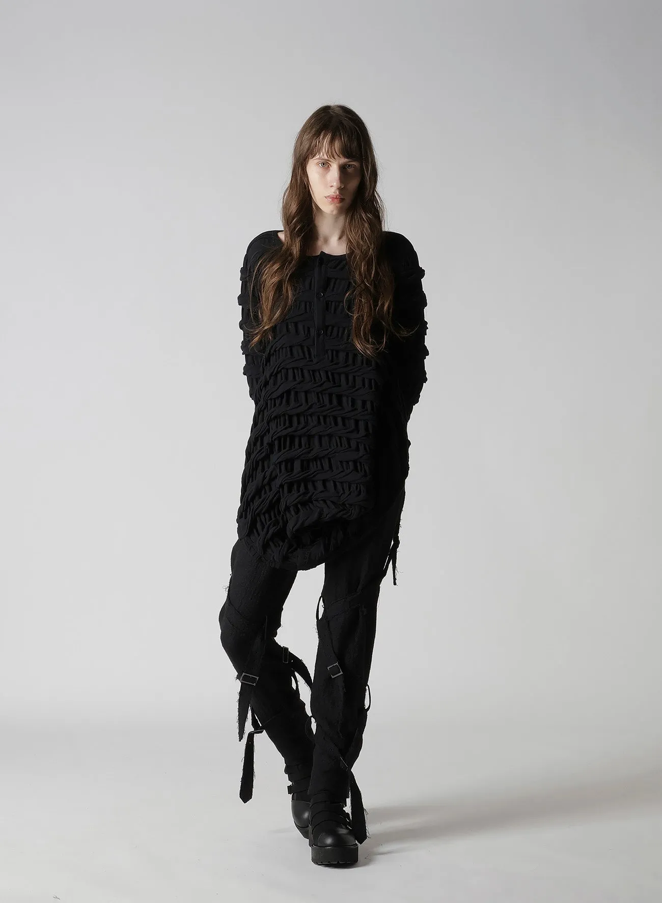 TWIST JACQUARD HEM DRAPE T-SHIRT sold by Yohji Yamamoto product image thumbnail 4