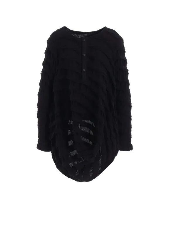 TWIST JACQUARD HEM DRAPE T-SHIRT made by Yohji Yamamoto