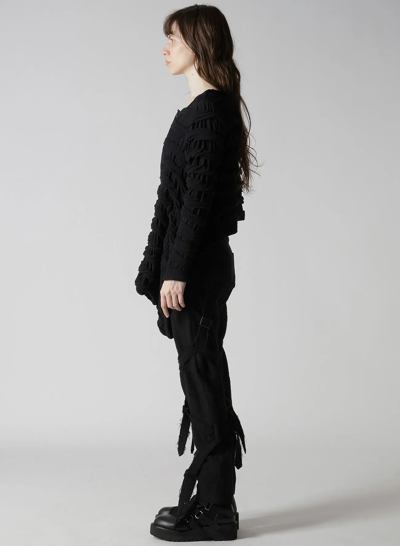 TWIST JACQUARD HEM DRAPE T-SHIRT sold by Yohji Yamamoto product image thumbnail 5