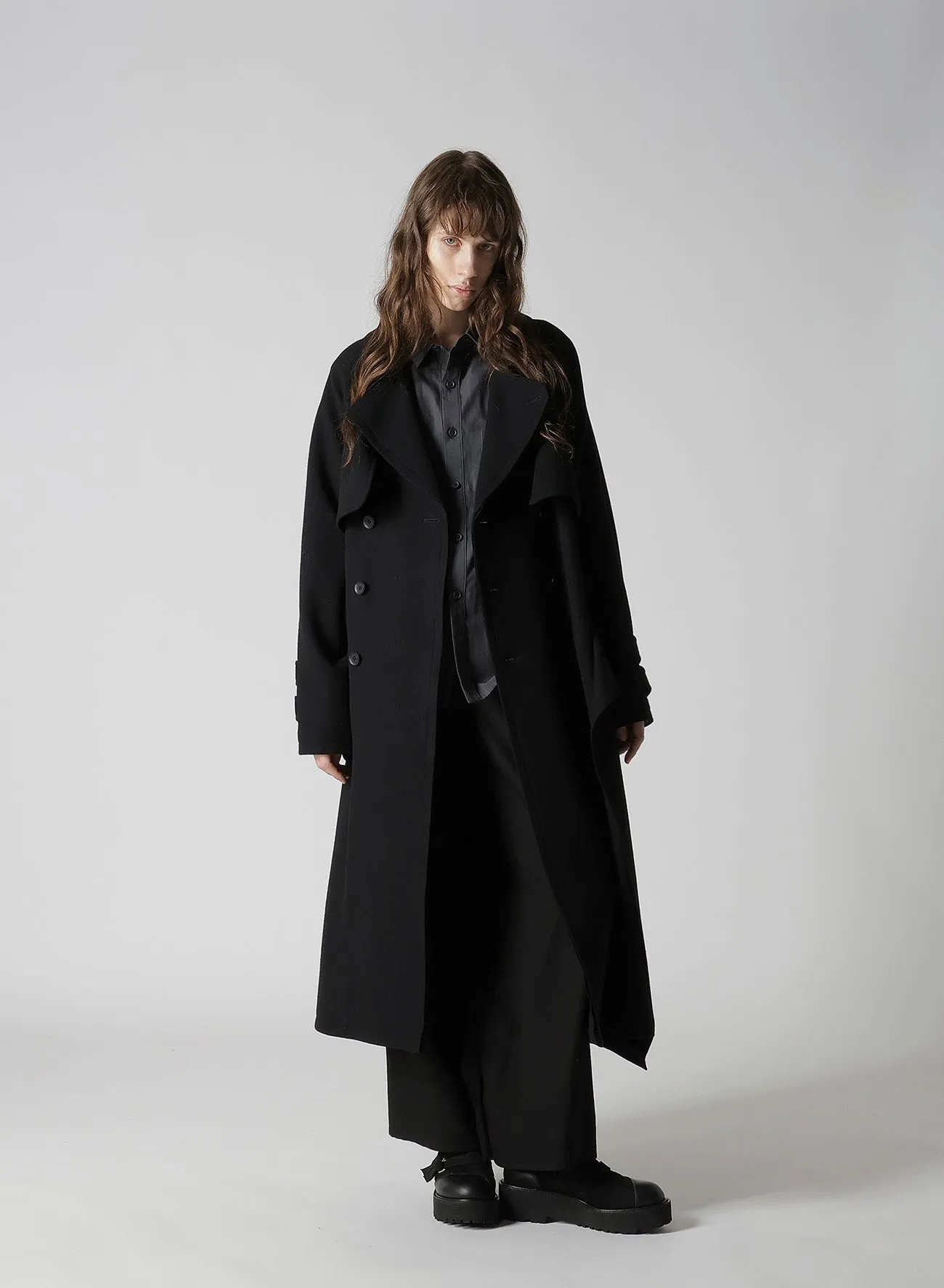 MILLED GABARDINE FRILLED PANTS sold by Yohji Yamamoto product image thumbnail 4