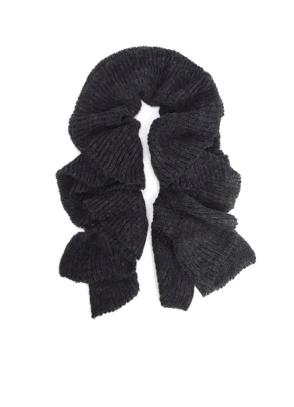 LOOSE TENTION RIB FLUFFY FRILLED SCARF sold by Yohji Yamamoto