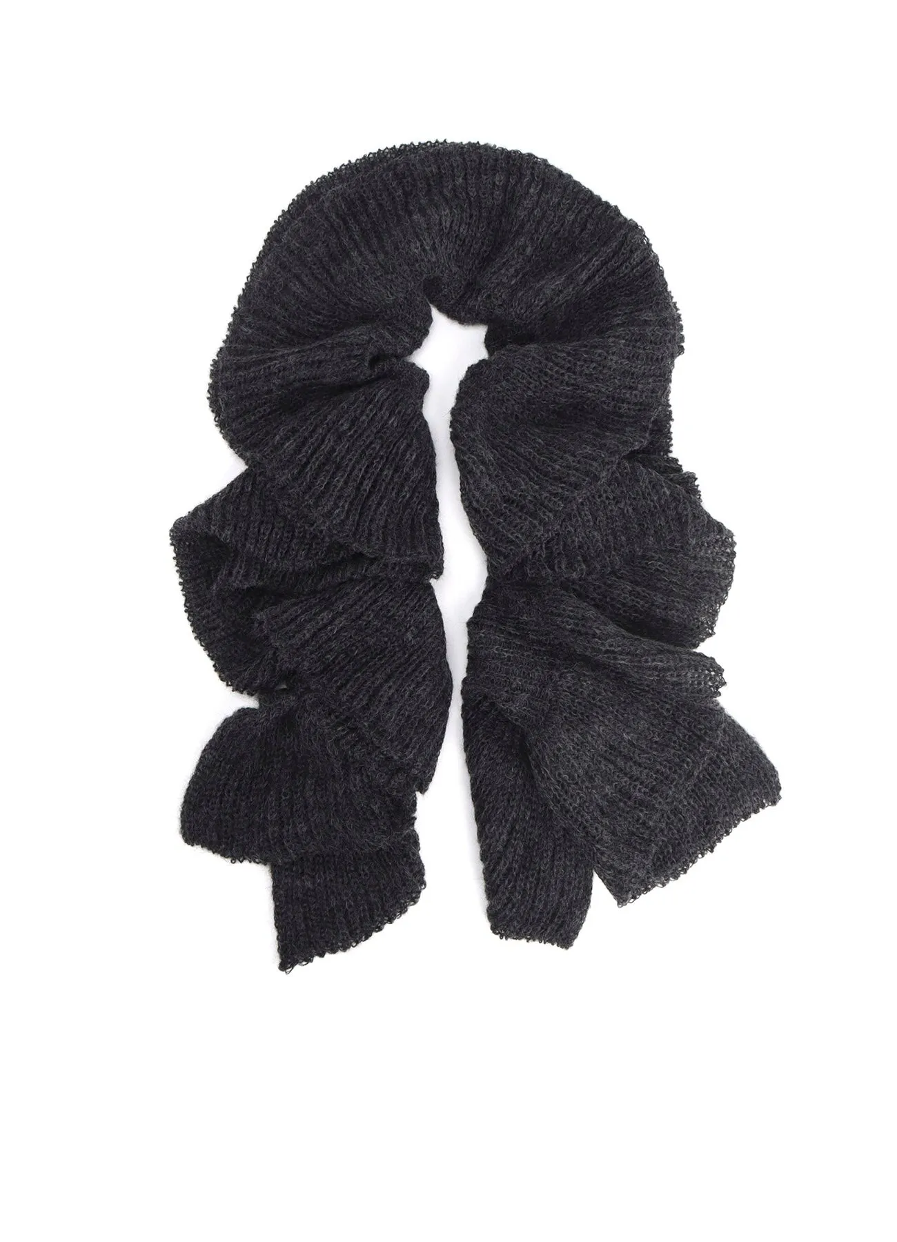 LOOSE TENTION RIB FLUFFY FRILLED SCARF sold by Yohji Yamamoto