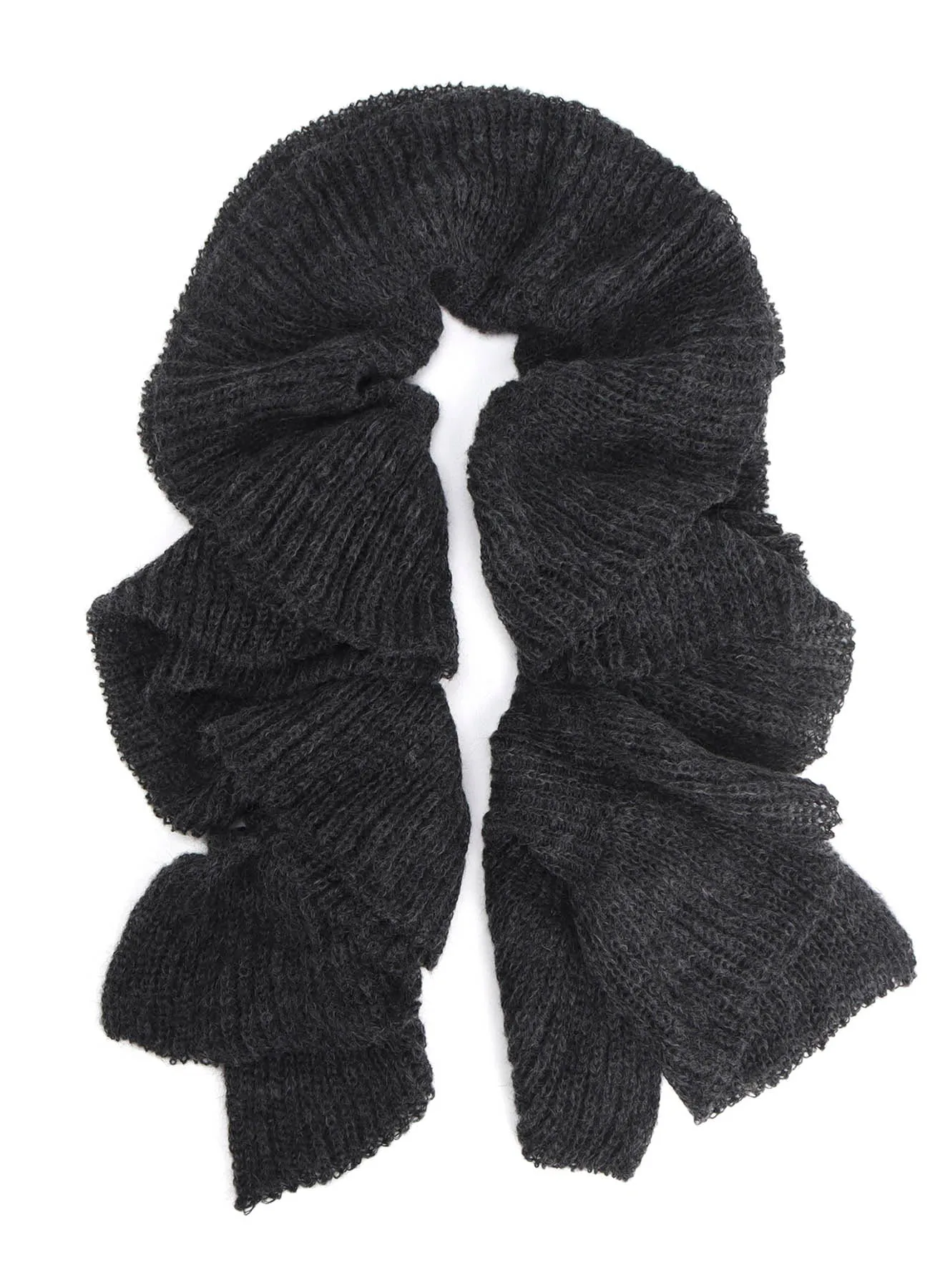 LOOSE TENTION RIB FLUFFY FRILLED SCARF sold by Yohji Yamamoto product image thumbnail 2