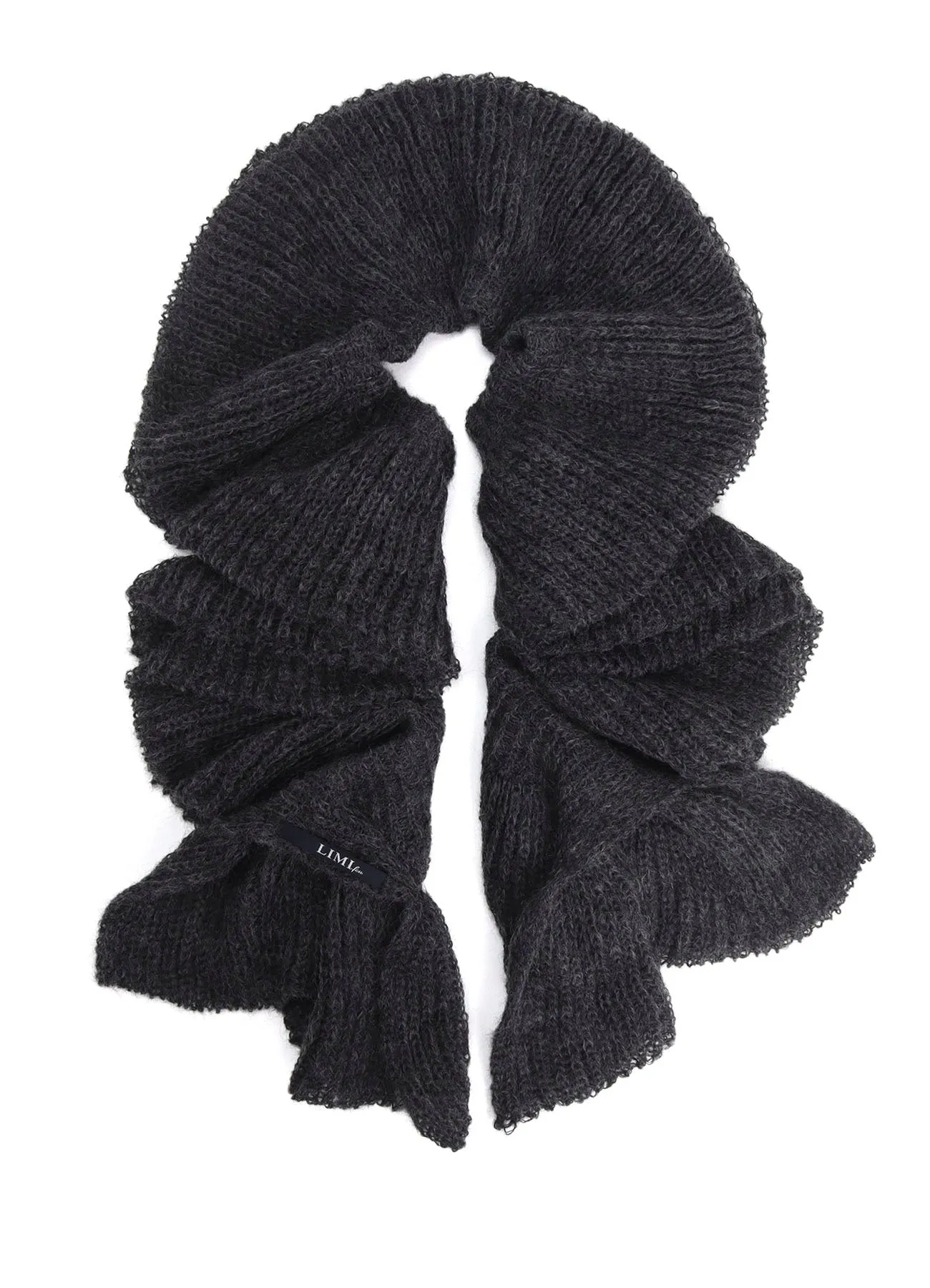 LOOSE TENTION RIB FLUFFY FRILLED SCARF sold by Yohji Yamamoto product image thumbnail 3