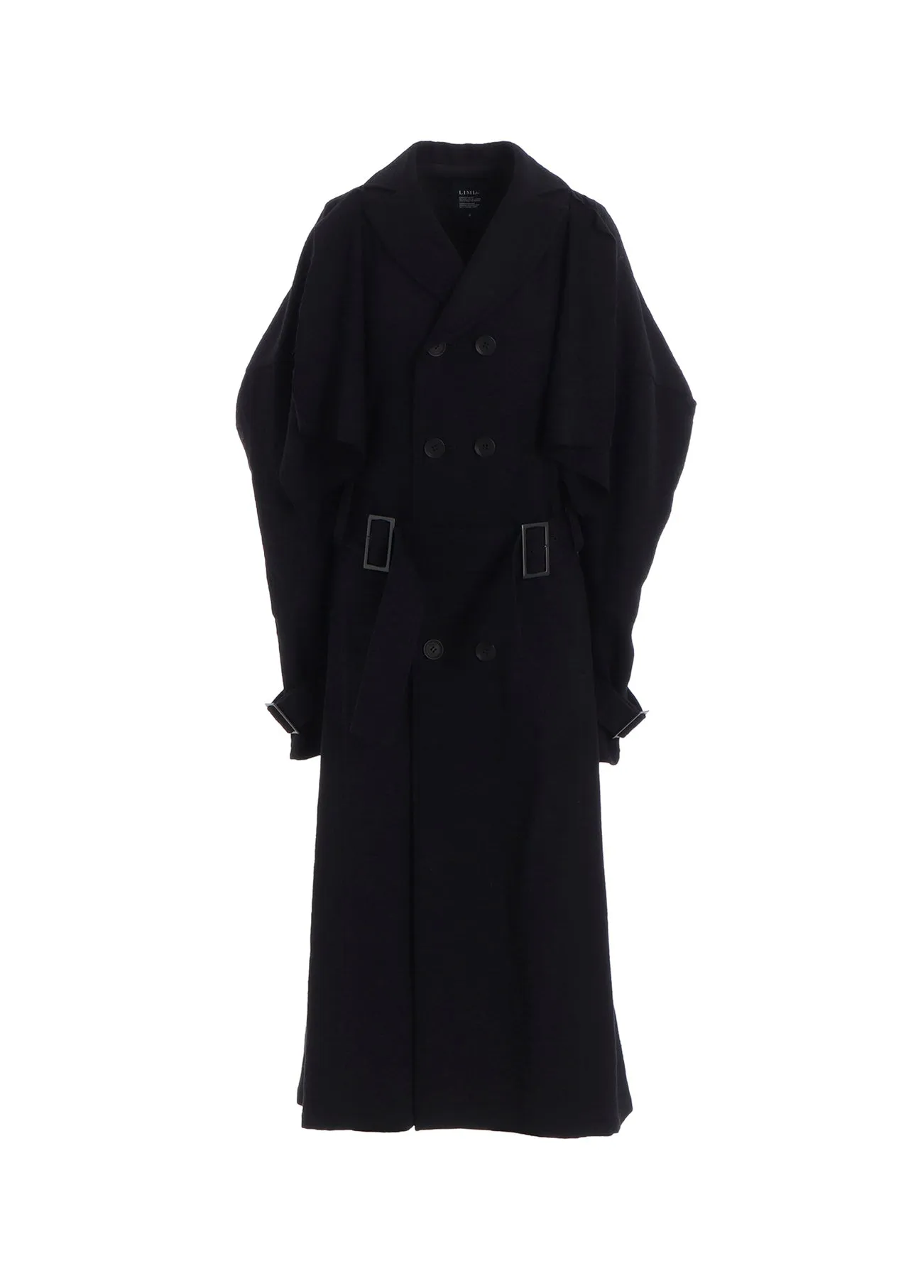 SHRINKED SERGE TRENCH COAT WITH BELT sold by Yohji Yamamoto