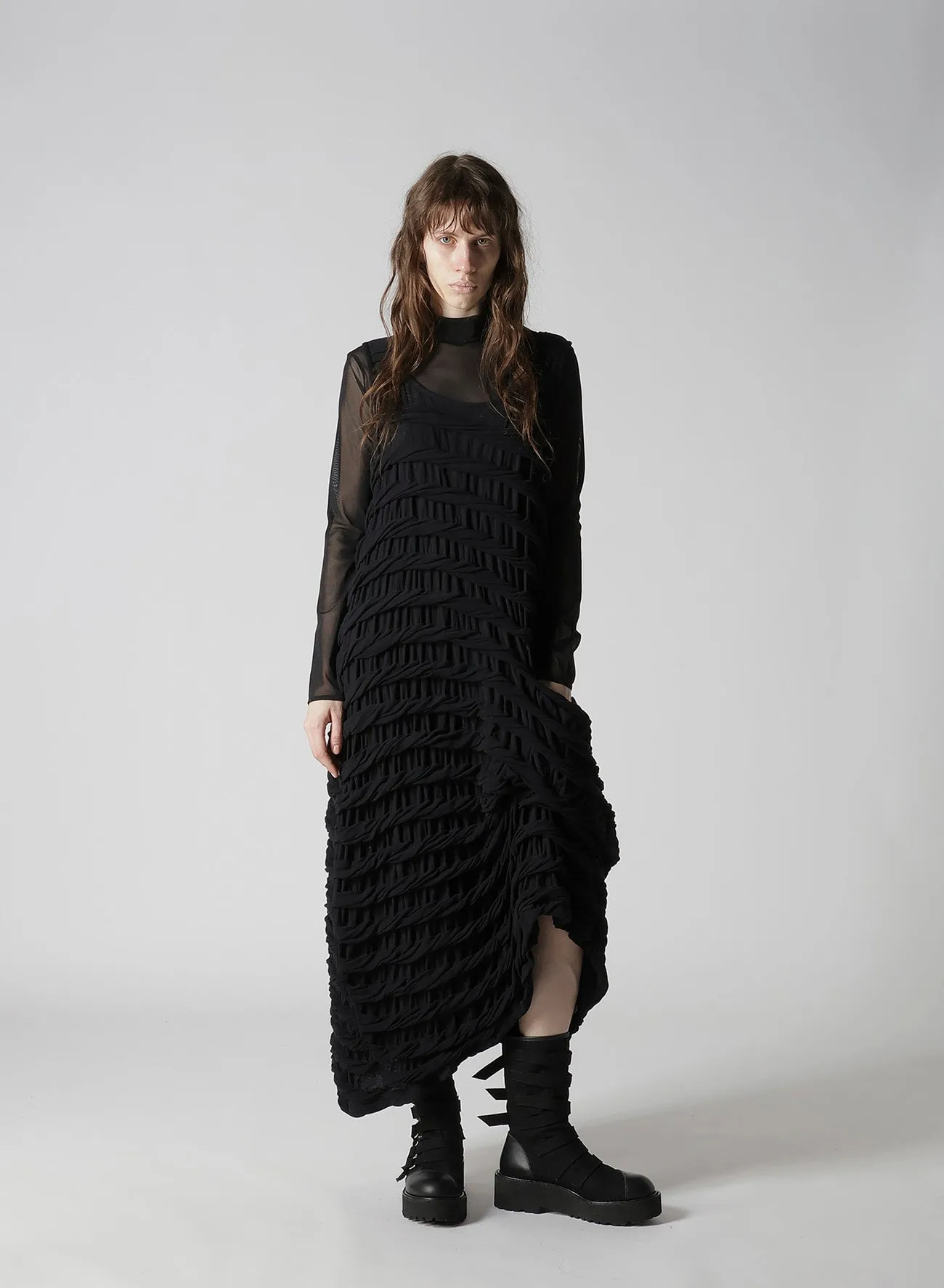 TWIST JACQUARD POCKET TUCK DRESS sold by Yohji Yamamoto product image thumbnail 4