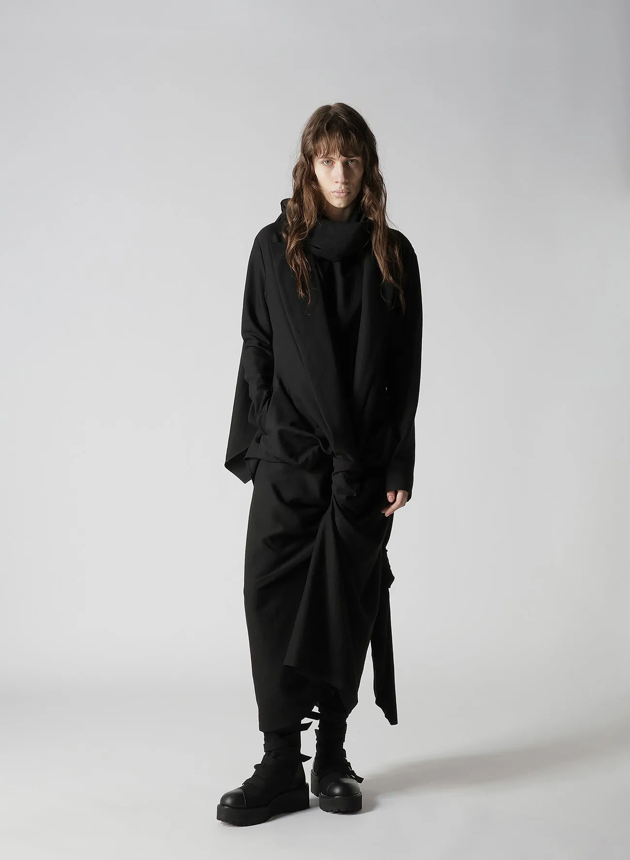 MILLED GABARDINE TWIST DRESS WITH SCARF sold by Yohji Yamamoto product image thumbnail 4