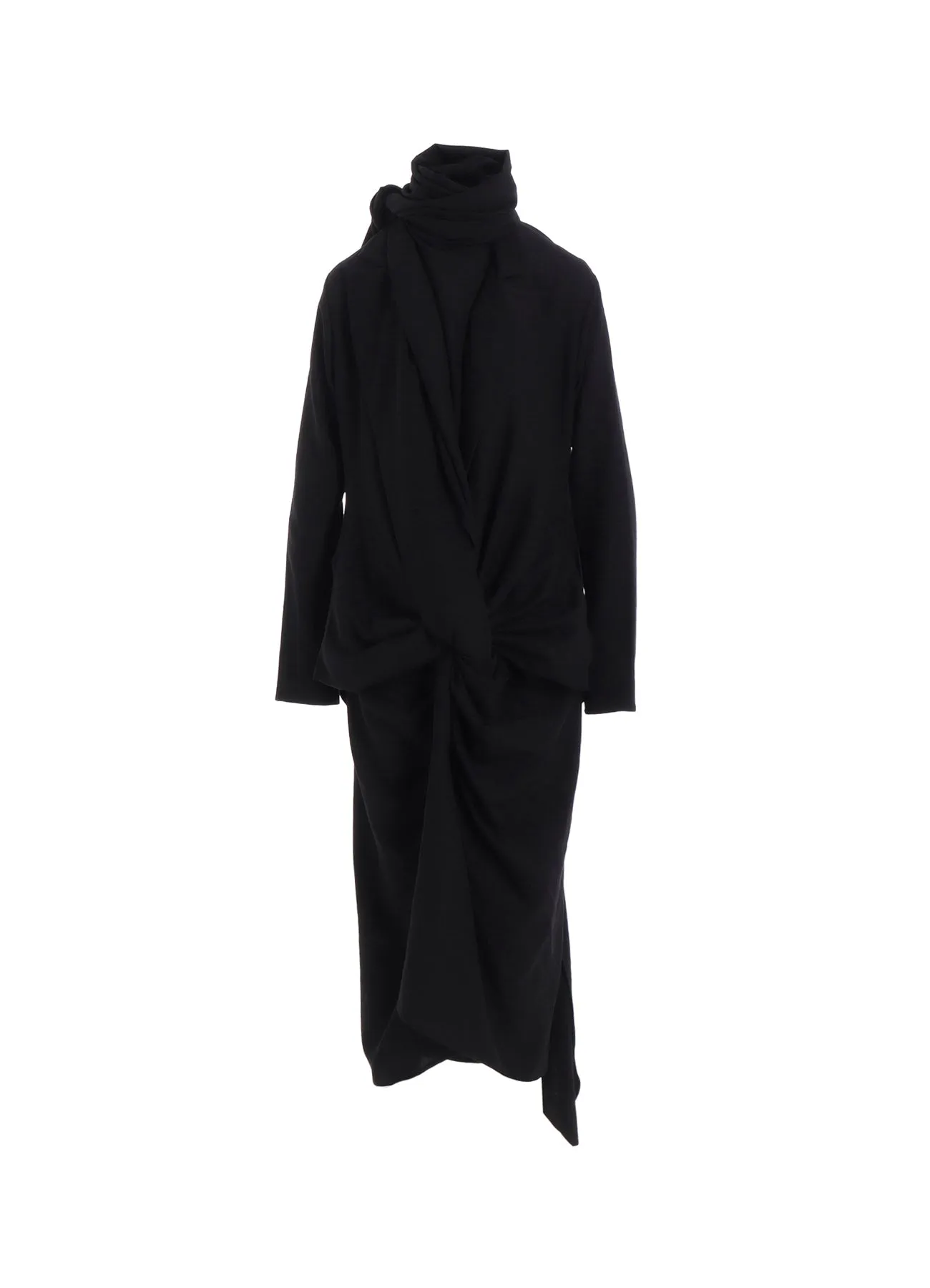MILLED GABARDINE TWIST DRESS WITH SCARF sold by Yohji Yamamoto