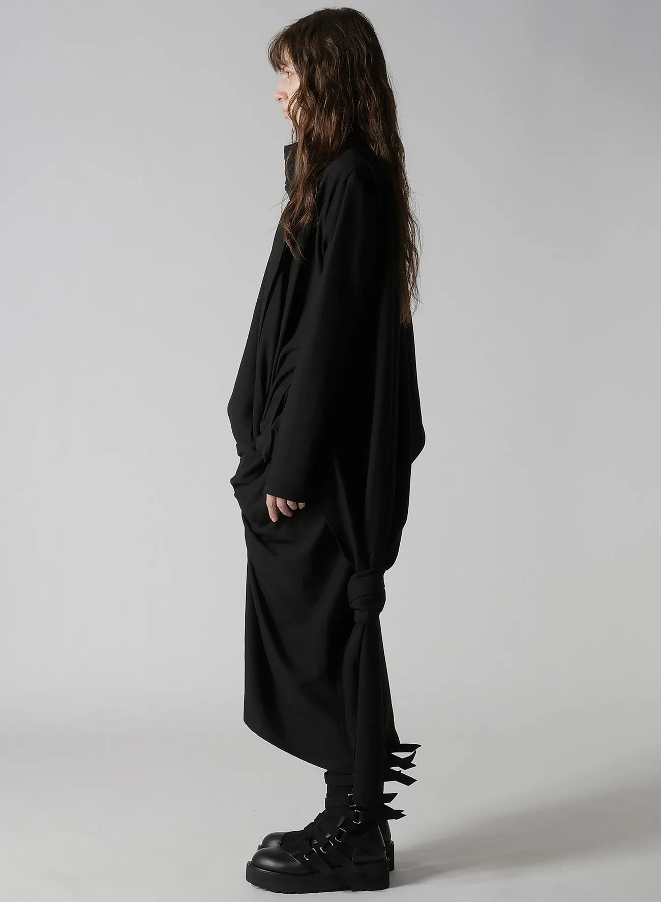 MILLED GABARDINE TWIST DRESS WITH SCARF sold by Yohji Yamamoto product image thumbnail 5