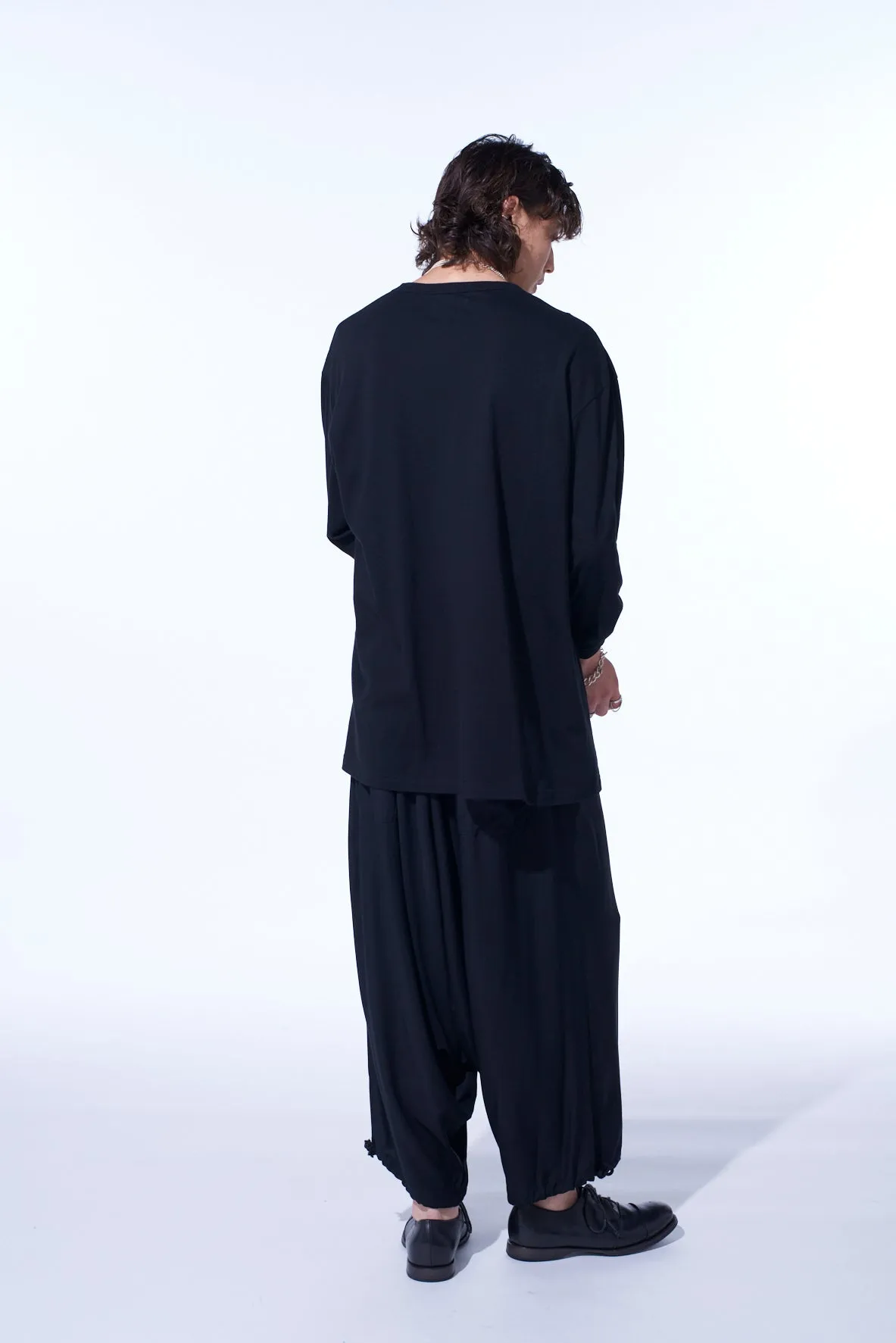 COTTON JERSEY FABRIC SWITCH L/S DRAPED T-SHIRT sold by Yohji Yamamoto product image thumbnail 4