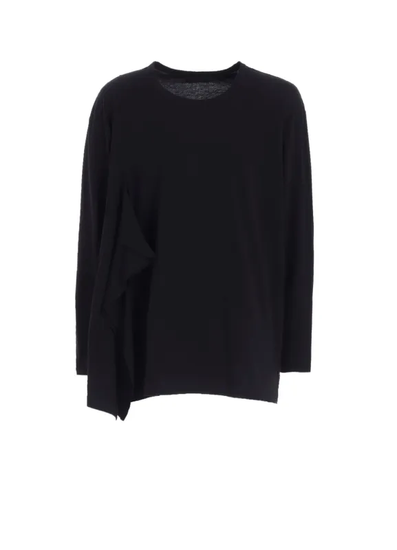 COTTON JERSEY FABRIC SWITCH L/S DRAPED T-SHIRT sold by Yohji Yamamoto