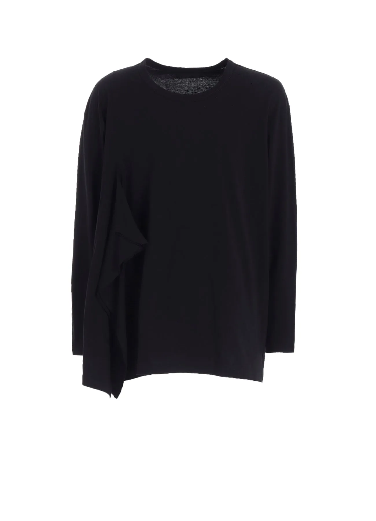 COTTON JERSEY FABRIC SWITCH L/S DRAPED T-SHIRT sold by Yohji Yamamoto