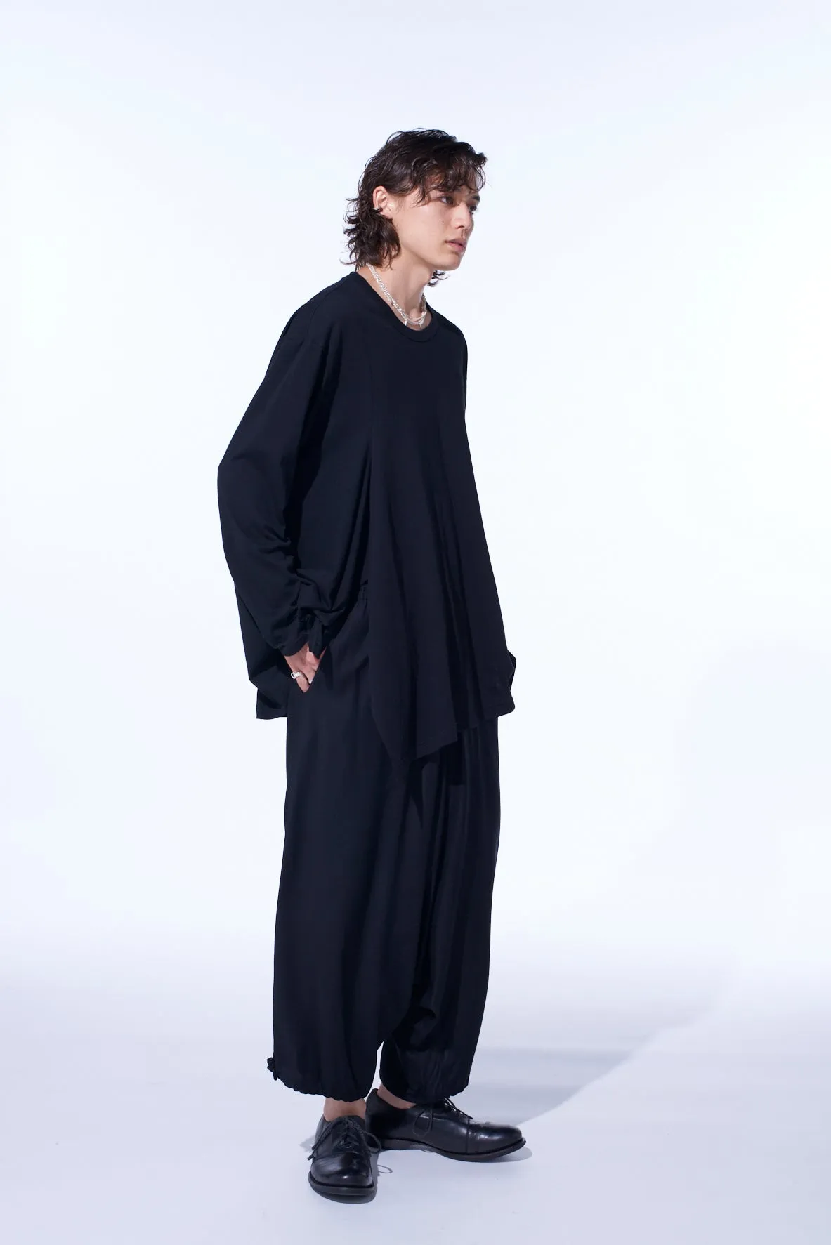 COTTON JERSEY FABRIC SWITCH L/S DRAPED T-SHIRT sold by Yohji Yamamoto product image thumbnail 5