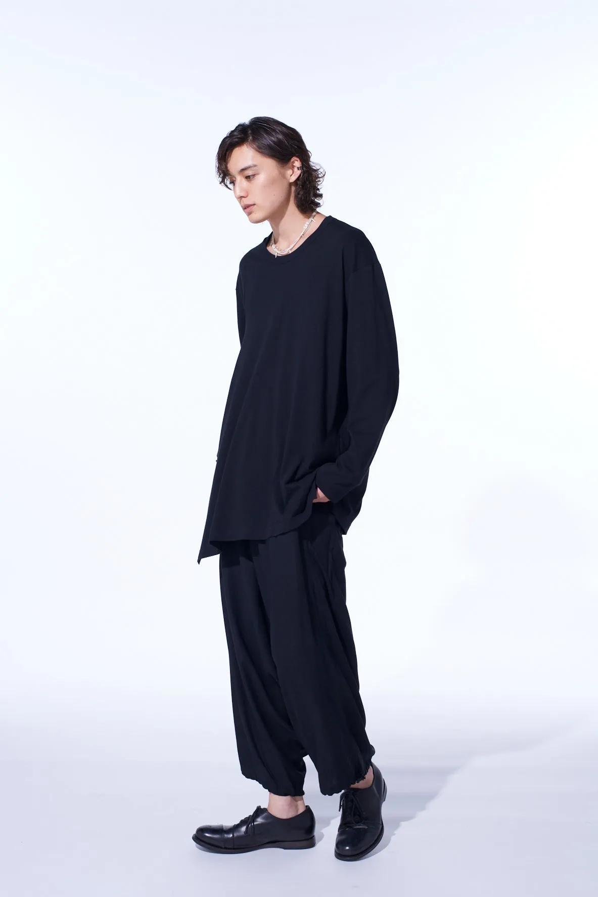 COTTON JERSEY FABRIC SWITCH L/S DRAPED T-SHIRT sold by Yohji Yamamoto product image thumbnail 3