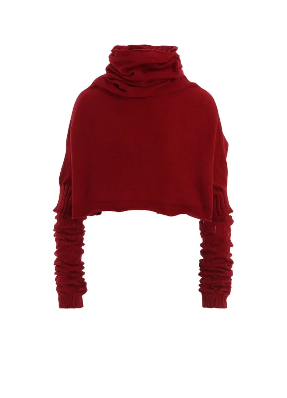 7G PLAIN STITCH LINKS CROPPED HN PO W/ARM WARMERS sold by Yohji Yamamoto