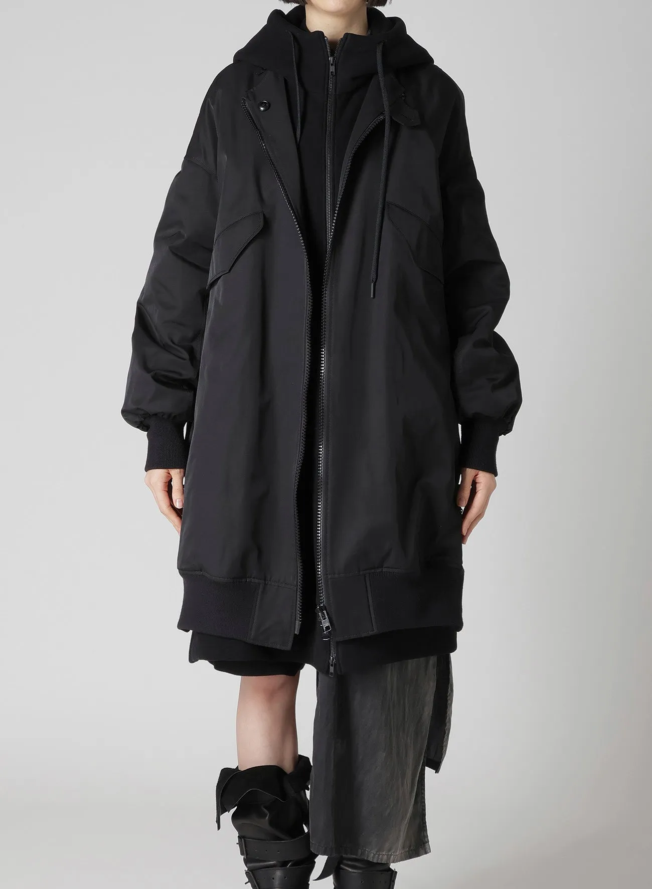 Ny/C TWILL HOODED BOMBER sold by Yohji Yamamoto product image thumbnail 2