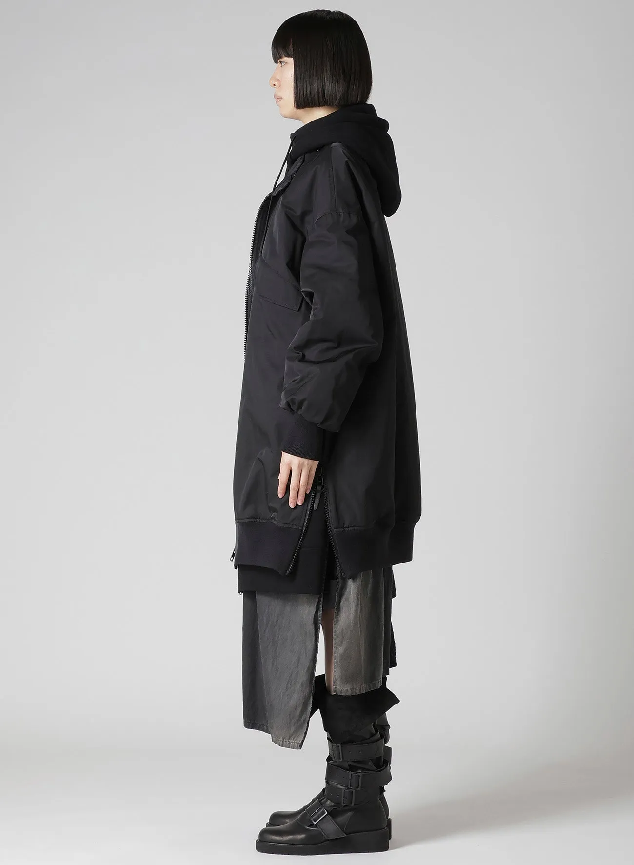 Ny/C TWILL HOODED BOMBER sold by Yohji Yamamoto product image thumbnail 4