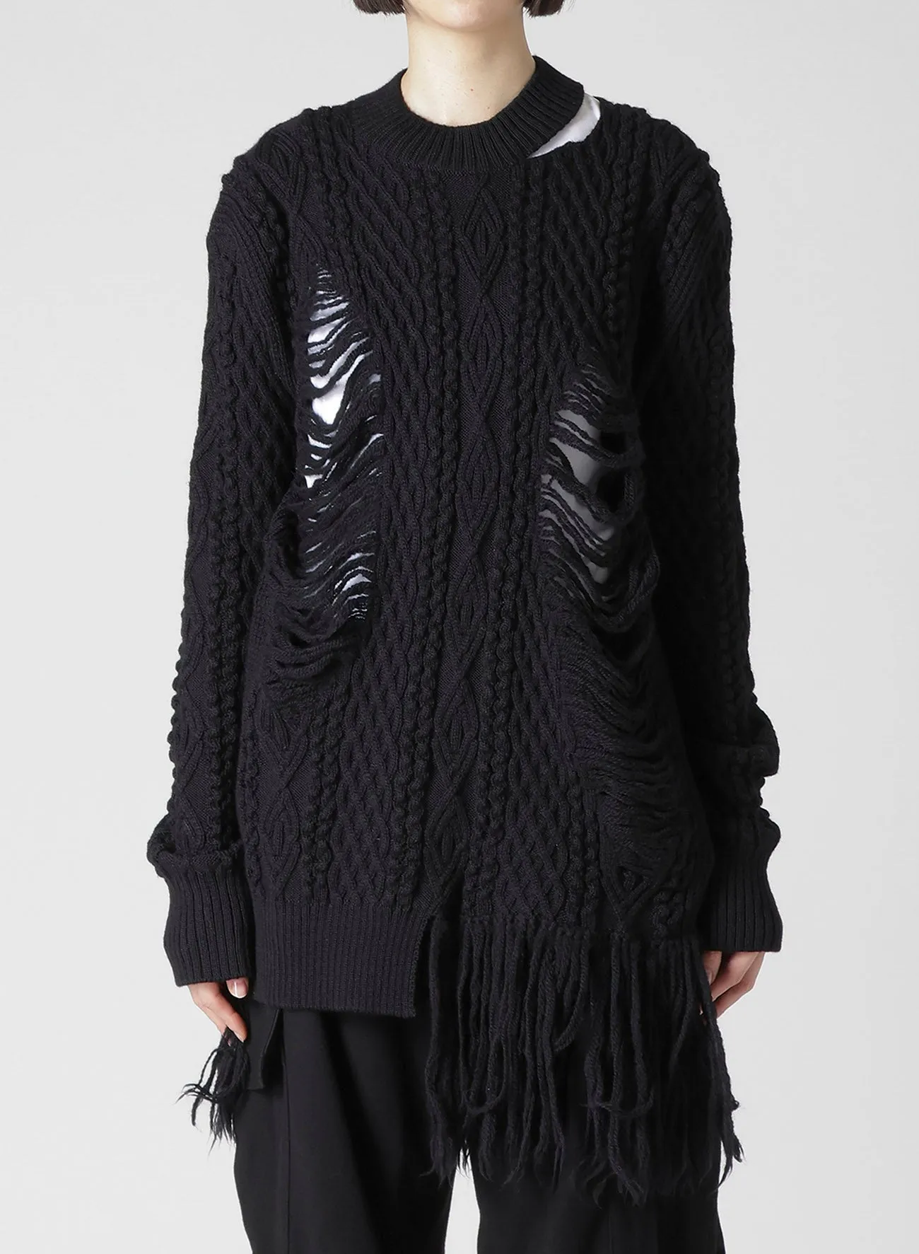 CARMA A CRUSHED CABLE KNIT TOP sold by Yohji Yamamoto product image thumbnail 2