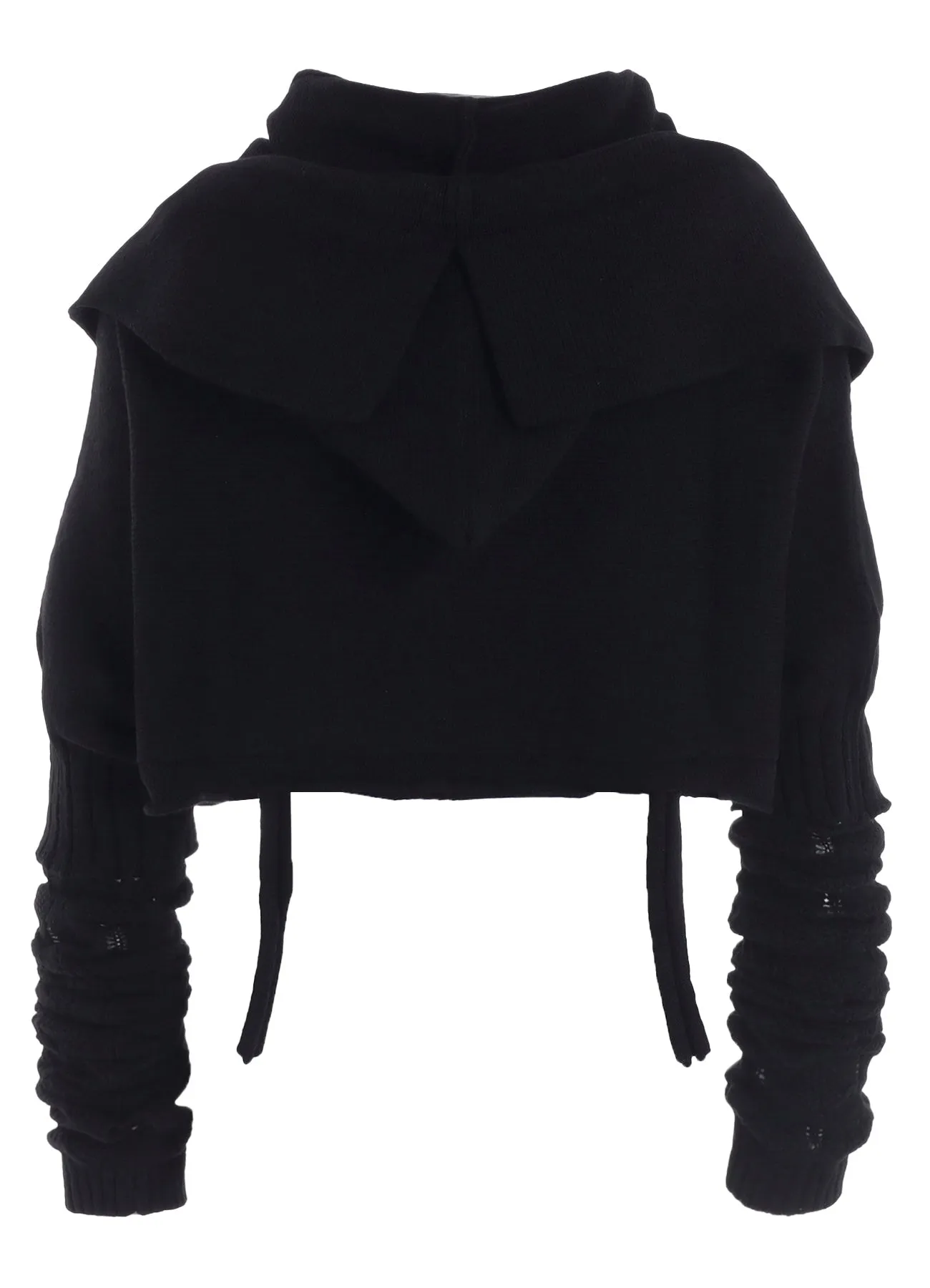 7G PLAIN STITCH LINKS CROPPED HOODIE PO W/ARM WARMERS sold by Yohji Yamamoto product image thumbnail 4